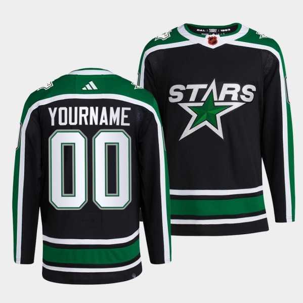 Men%27s Dallas Stars Active Player Custom 2022 Black Reverse Retro 2.0 Stitched Jersey